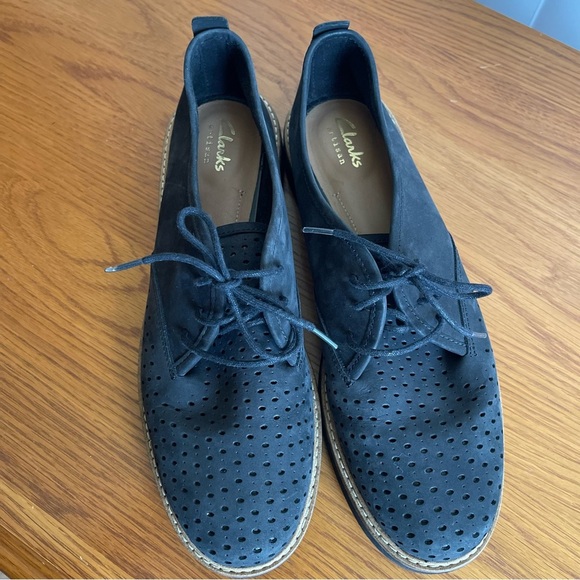 Clarks Artisan Women’s Glick Resseta Oxford Black Nubuck Size 9 - Picture 8 of 13